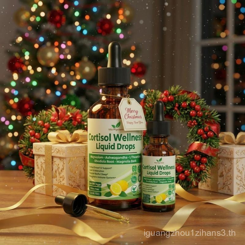 Christmas Stress Relief Gift: Cortisol Liquid Drops,17-in-1 Cortisol,Hormone Balanced for Women, Moo