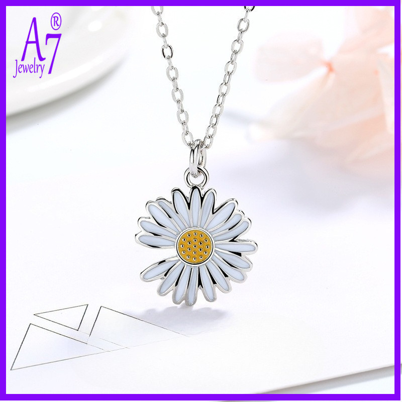 สร้อยคอแฟชั่น Retro Epoxy Daisy สําหรับผู้หญิง RXW1906