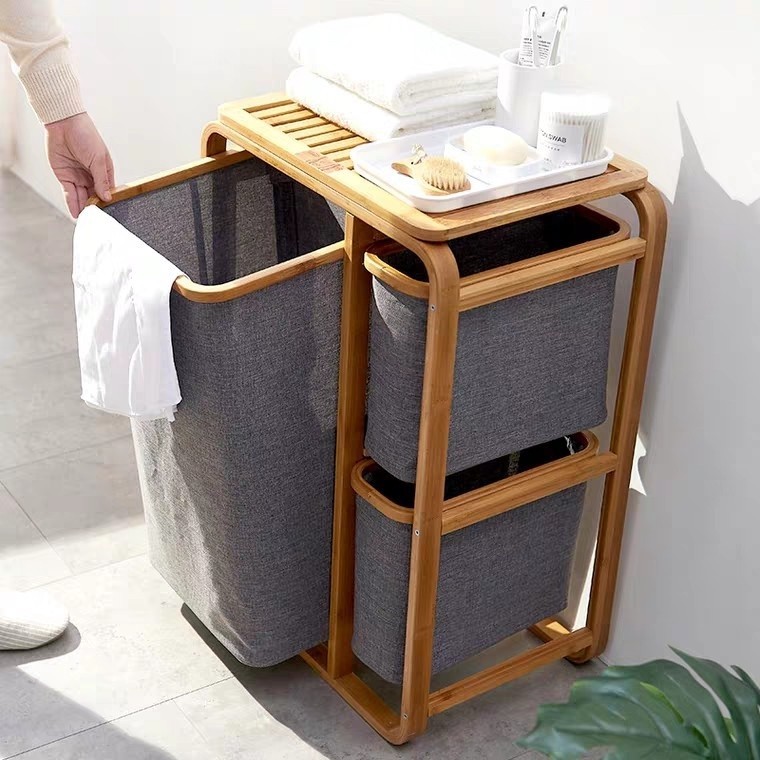 Bathroom Laundry Storage Basket Bamboo Laundry Basket Dirty Laundry Fabric Storage Basket Laundry Ba