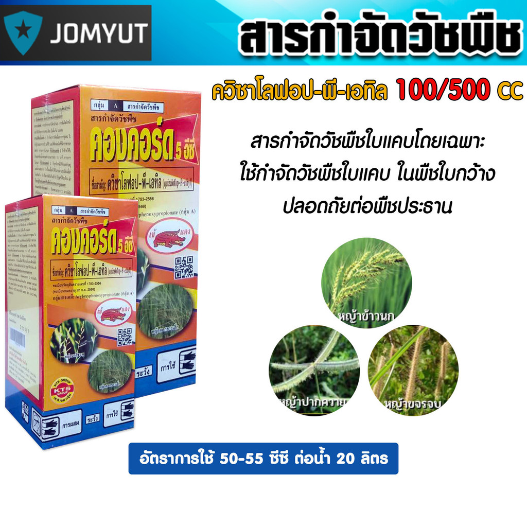 คองคอร์ด 5 อีซี 500/1000 ซีซี สารกำจัดวัชพืชประเภทใบแคบ หญ้านกสีชมพู หญ้าข้าวนก นาข้าว แบรนด์เข้แดง 