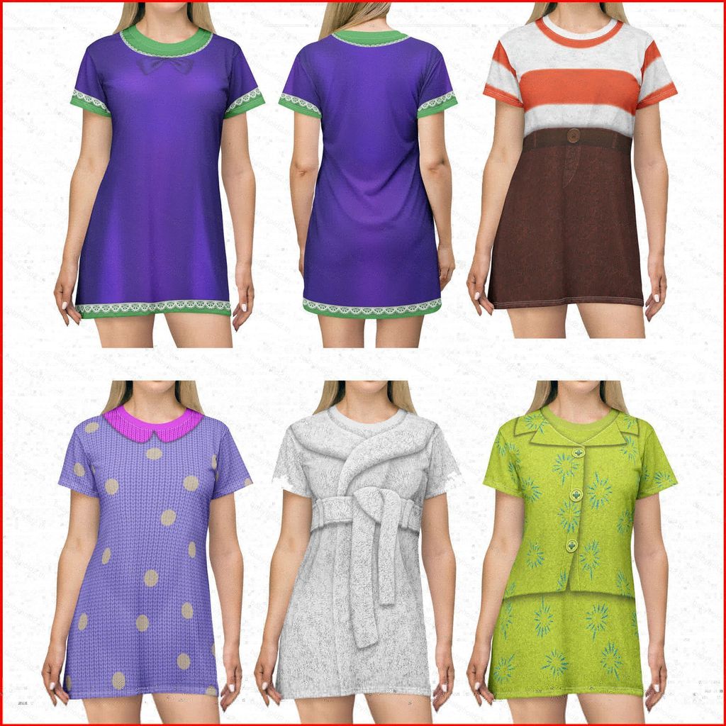 ชุดเดรสพิมพ์ลายตัวละครจากภาพยนตร์ Inside Out ปี 2024 ออกแบบ_inside_out_ด้วยความเศร้า สุข ท้อ และกลัว