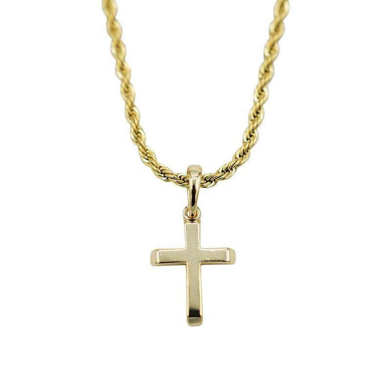 สร้อยคอโซ่ 2 mm พร้อมพ้นเดนต์แครossบันเดิล | 18K Gold Plated | สินค้าลดราคาพิเศษ