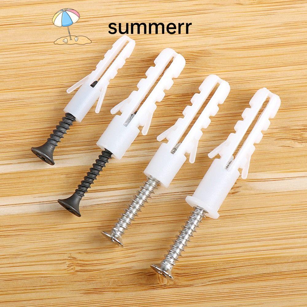 SUMMERR 10 ชุด/แพ็คสกรูขยายสําหรับไนลอนพลาสติกยิปซั่มบอร์ดทนทานสแตนเลสแขน Drywall Anchor