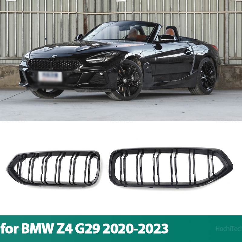ด้านหน้ากระจังหน้าไต Matte Gloss สีดําสําหรับ BMW Z4 G29 Roadster M40i sDrive 25i 2020-2024 เปลี่ยน 