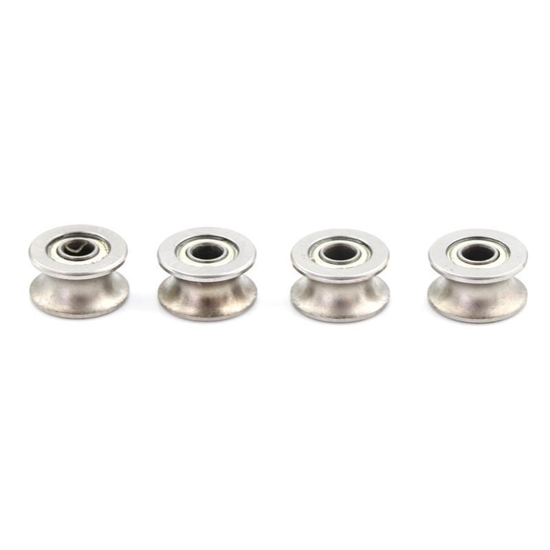 Newwellknownepic 4PCS 4*13*7MM 624UU HCS U Groove Guide Pulley Rail Ball Bearings ล้อ TH