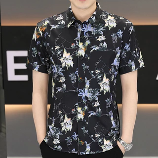 ฮาวายเสื้อแขนสั้นพิมพ์ดิจิตอลโพลีเอสเตอร์สำหรับผู้ชายและผู้หญิง M-3XL เทศกาลสงกรานต์