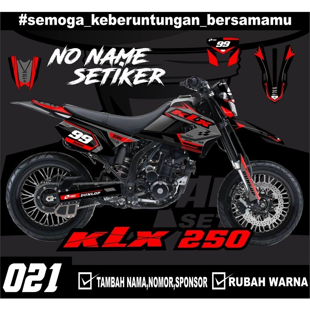 สติ๊กเกอร์สติ๊กเกอร์ KLX 250- (021) สติ๊กเกอร์ Fullbody-Dekal สไตล์มินิมอล KLX Trail