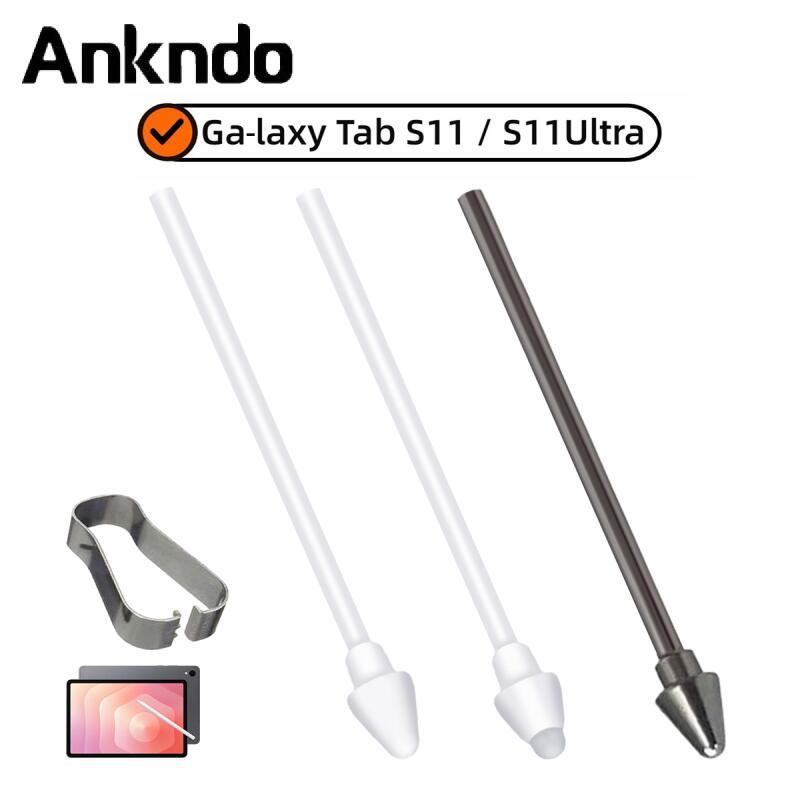 Ankndo 5 ชิ้นเคล็ดลับดินสอสําหรับ Samsung Galaxy Tab S11/S11 Ultra ปากกาสไตลัสพร้อมคลิปโลหะและปลายพลาสติก