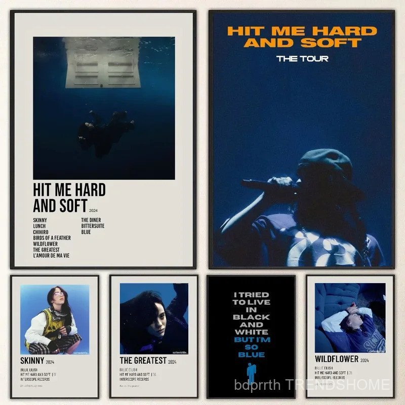 1 PC Hit Me H-Hard และ Soft BillieS โปสเตอร์ศิลปะกระดาษกันน้ํา Coffee House Bar Room Wall Decor อะนิ