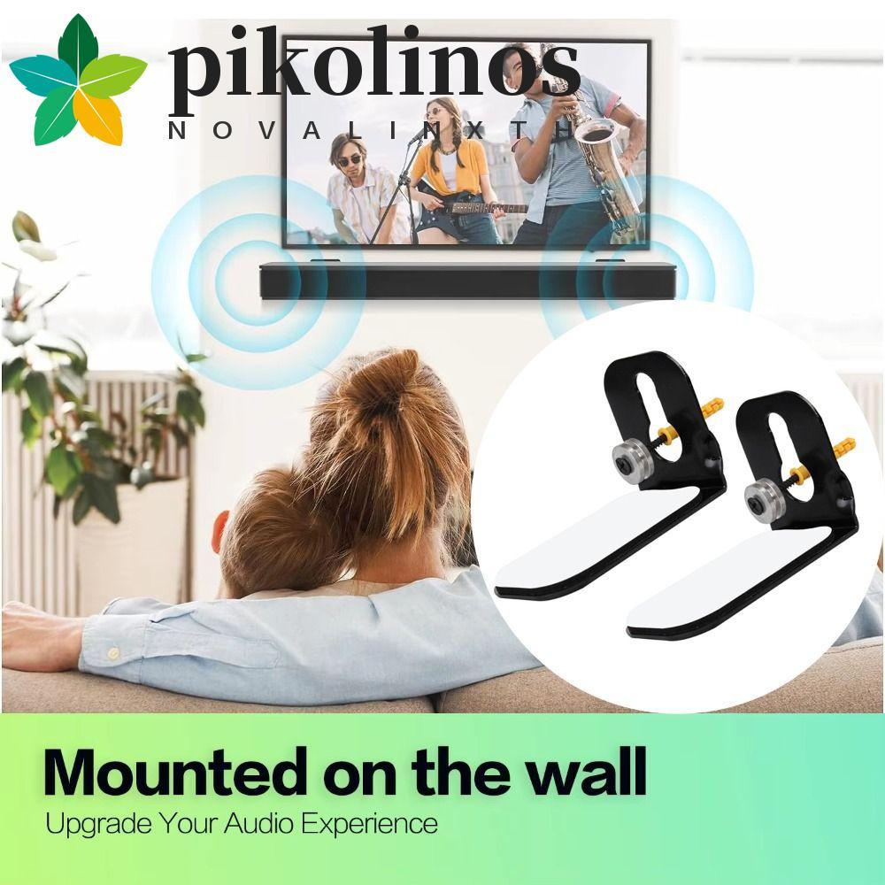 PIKOLINOS Soundbar Mount Shelf, Universal Mounting Brackets L Shaped Brackets, Stylish Metal Bracket
