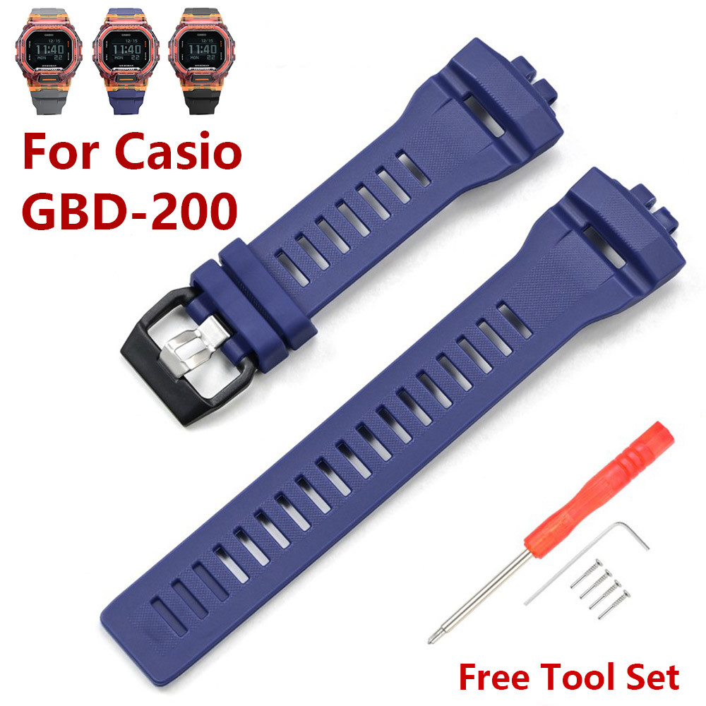 ยางเรซิ่นสายนาฬิกาสําหรับ Casio G-SQUAD GBD-200-1/2/9 GBD-200RD GBD-200 Series นาฬิกาเปลี่ยนสําหรับผ
