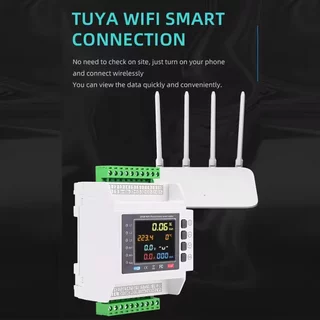 Tuya แคลมป์มิเตอร์พร้อมหน้าจอ 3 เฟส Wi-Fi วัดพลังงานไฟฟ้า เก็บประวัติย้อนหลัง ดูผ่านแอป พร้อมรีเลย์เปิดปิดโหลด-Clamp