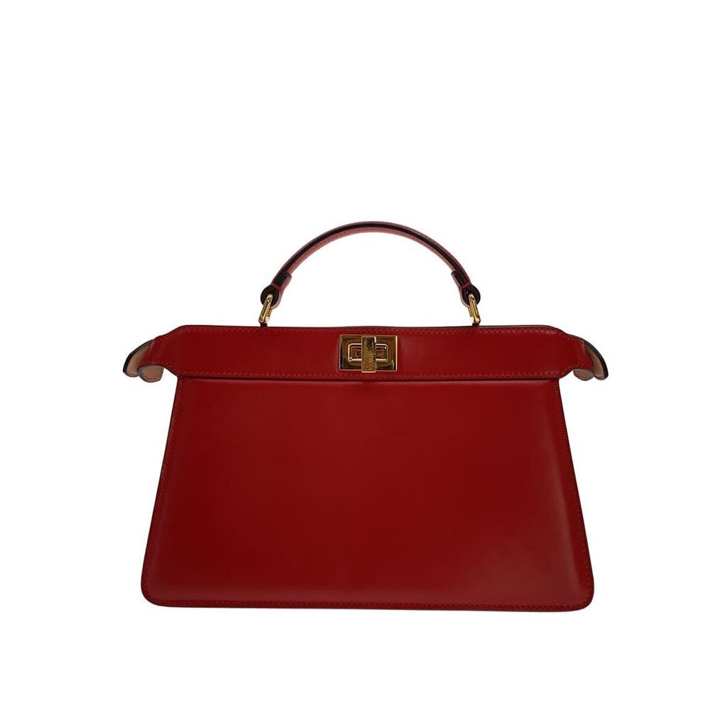 FENDI Tote Bag peek-a-boo ICU East West PEEKABOO Leather RED Direct from Japan Secondhand