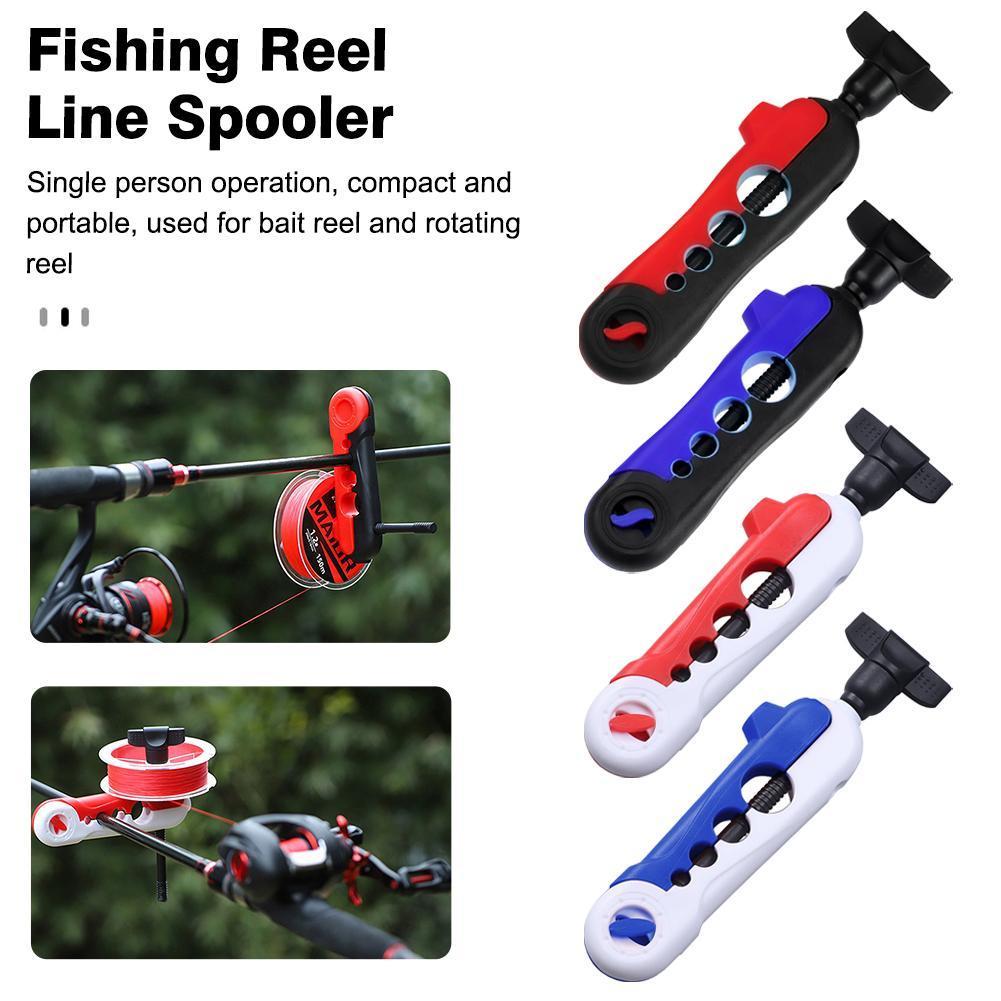แบบพกพาสายตกปลา Winder Spooler เครื่อง Spinning 4 Spool Station Spooling Baitcast Reel & E8j1