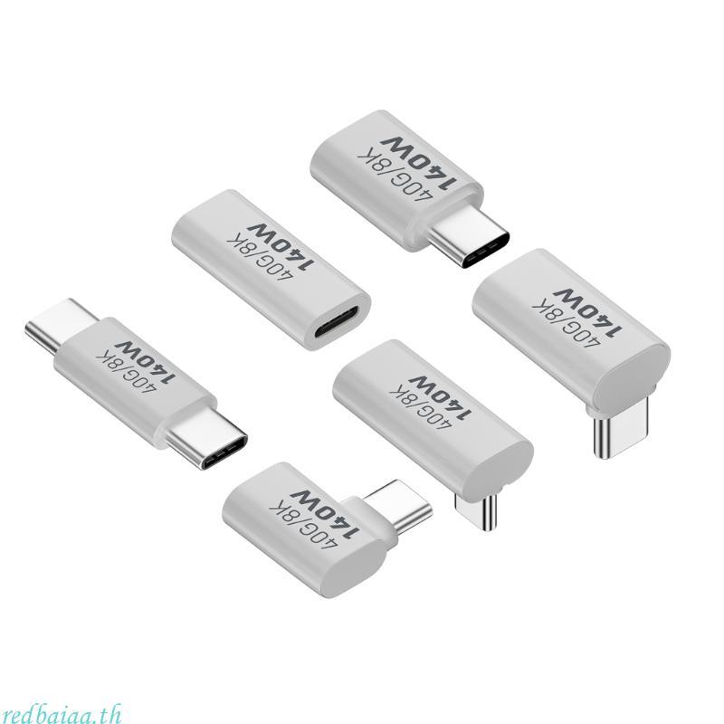 Redbaiaa อะแดปเตอร์ Type-C 140W 40G 8K UsbC Connector สําหรับแล็ปท็อปสมาร์ทโฟนและแท็บเล็ต