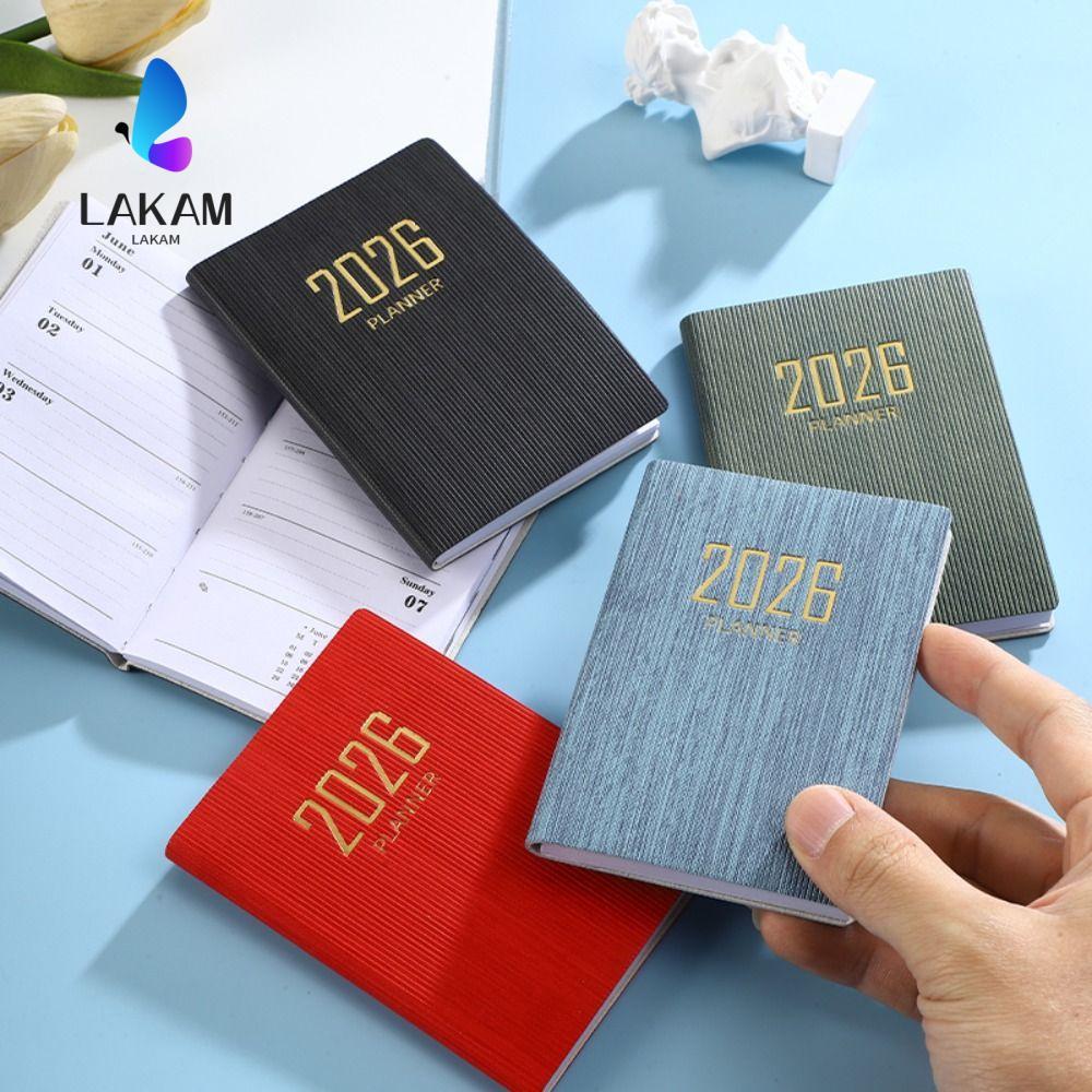 LAKAM 2026 Agenda Book, Pocket A7 Appointment Book, คุณภาพสูงพร้อมปฏิทิน Diary Weekly Planner นักเรียน