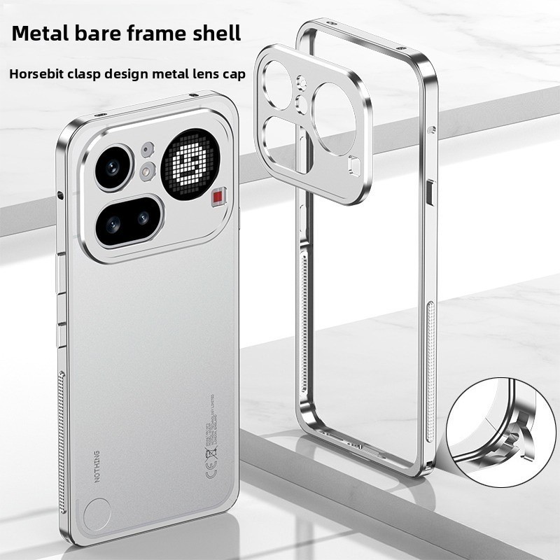 เคส ZMX สําหรับโทรศัพท์ไม่มีอะไร (4a) Pro Luxury Aluminium Alloy Metal Bare Frame กันกระแทกฝาครอบป้องกันพร้อมหัวเข็มขัด Seahorse & ฝาครอบเลนส์ ราคา ถูกที่สุด ดีลบีเคเค
