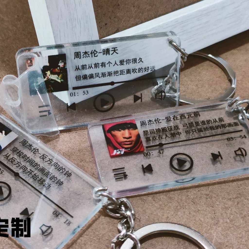 Jay Chous Jay Chou พวงกุญแจแขวนเนื้อเพลงของขวัญอุปกรณ์ต่อพ่วงอัลบั้ม Jay Chou ของขวัญกระเป๋านักเรียน