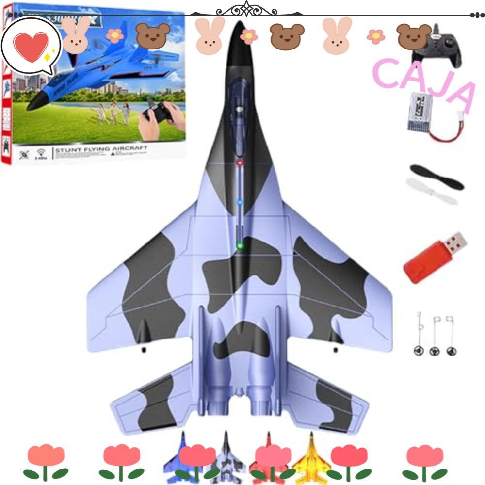 CAJA1 2.4ghz Rc รีโมทคอนโทรล Fighter Plane, USB ชาร์จ ZY-530 รีโมทคอนโทรล Fighter Jet, พร้อมไฟที่มีส