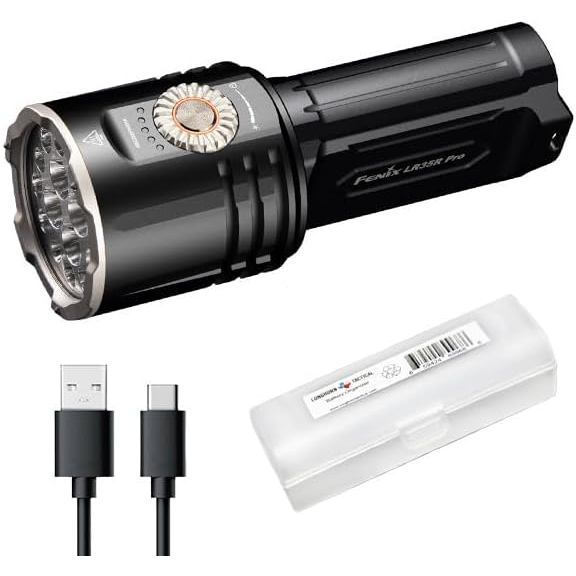 ไฟฉาย Fenix LR35R Pro สว่างพิเศษ 10,000 ลูเมน มาพร้อมแสงสีแดงและUV พร้อมอุปกรณ์จัดเก็บ Lumentac