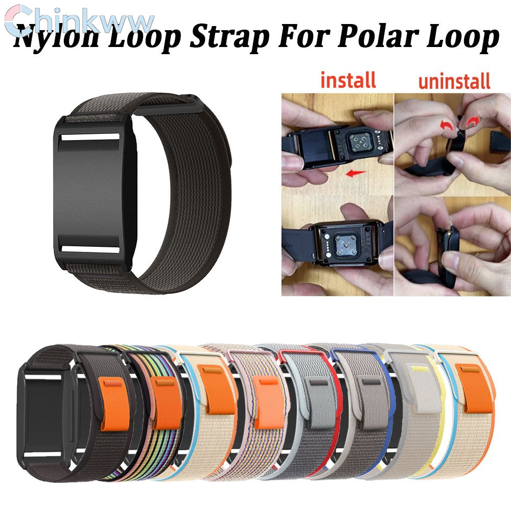 CHINKTH Loop Strap, Nylon Replacement Watchband, Adjustable Light Bracelet for Polar Loop Fitness Ba