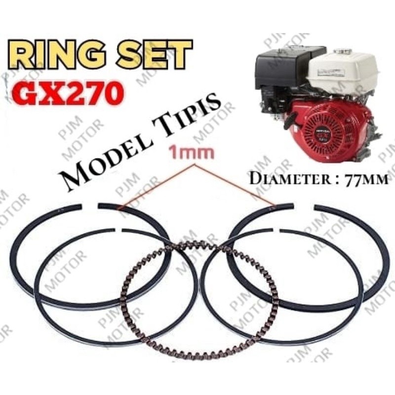 MESIN Gx270 แหวนลูกสูบบาง Sether แหวน 9Hp Gx 270 77mm honda