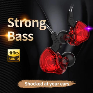 Qkz Ak6 หูฟังเพลง 106db 1.2m หูฟังแบบมีสาย Universal 3.5mm Sports in-Ear หูฟัง HiFi หูฟังสเตอริโอ