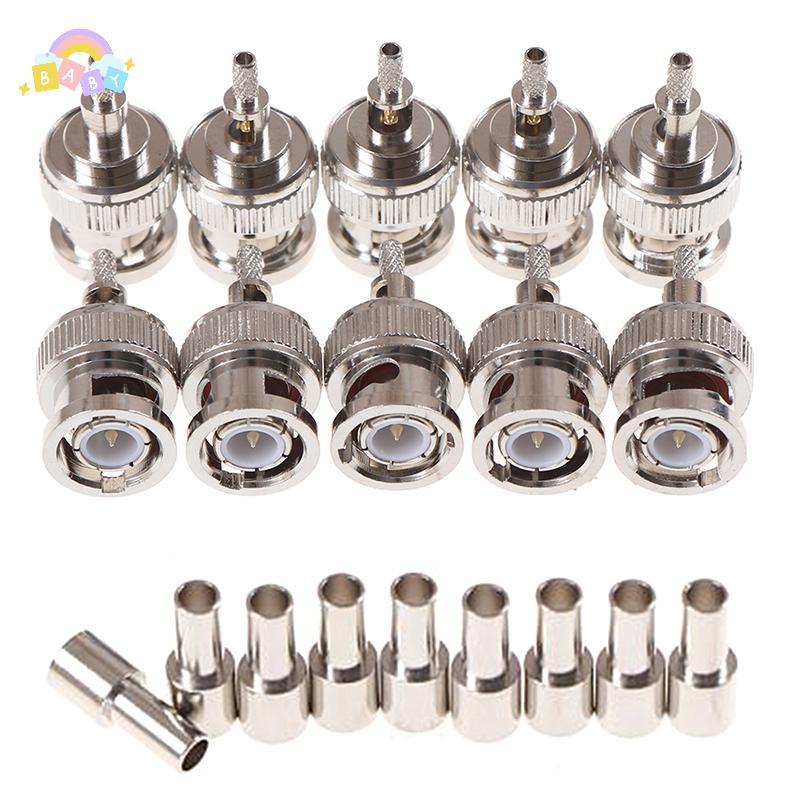 [BB-t] 10 ชิ้น BNC ชายปลั๊กหน้าต่างจีบ RG316 RG174 RG179 LMR100 สายเชื่อมต่อใหม่