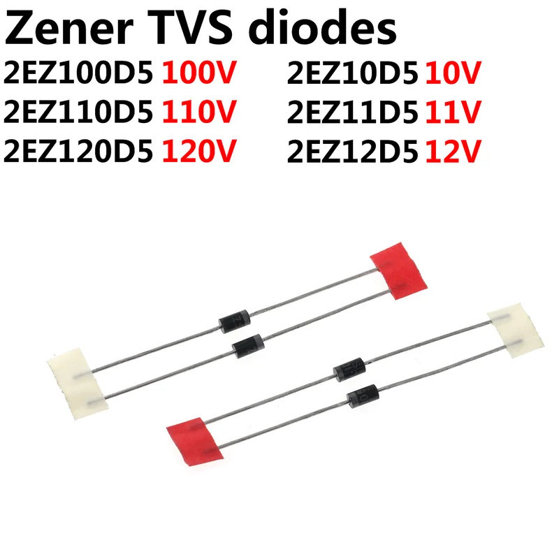 100 ชิ้น Zena TVS ไดโอด 2W 2EZ100D5 2EZ200D5 200V 100V 2EZ10D5 10V 2EZ110D5 110V 2EZ11D5 11V 2EZ120D