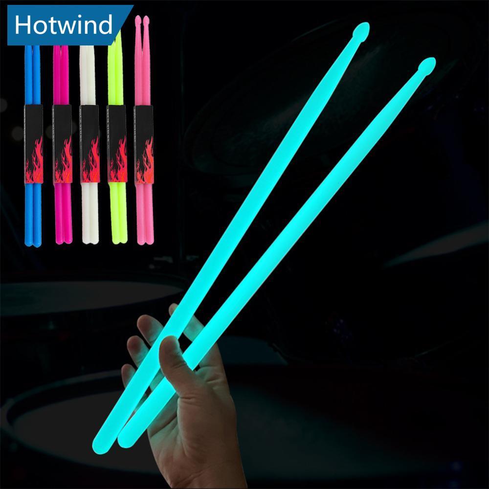 HW Luminous Light Up กลอง Sticks Anti Slip Drumsticks 1 คู่เรืองแสงดนตรีกลองชุดเครื่องมือสําหรับ Sta