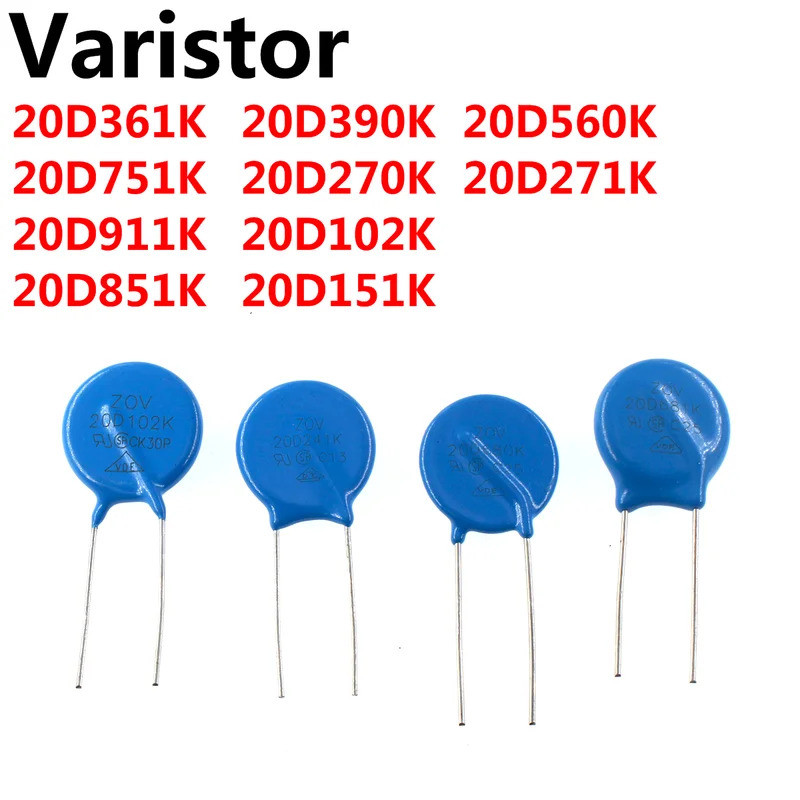 10PCS varistor 20D361K 20D751K 20D911K 20D851K 20D390K 20D270K 20D102K 20D151K560K 20D271K