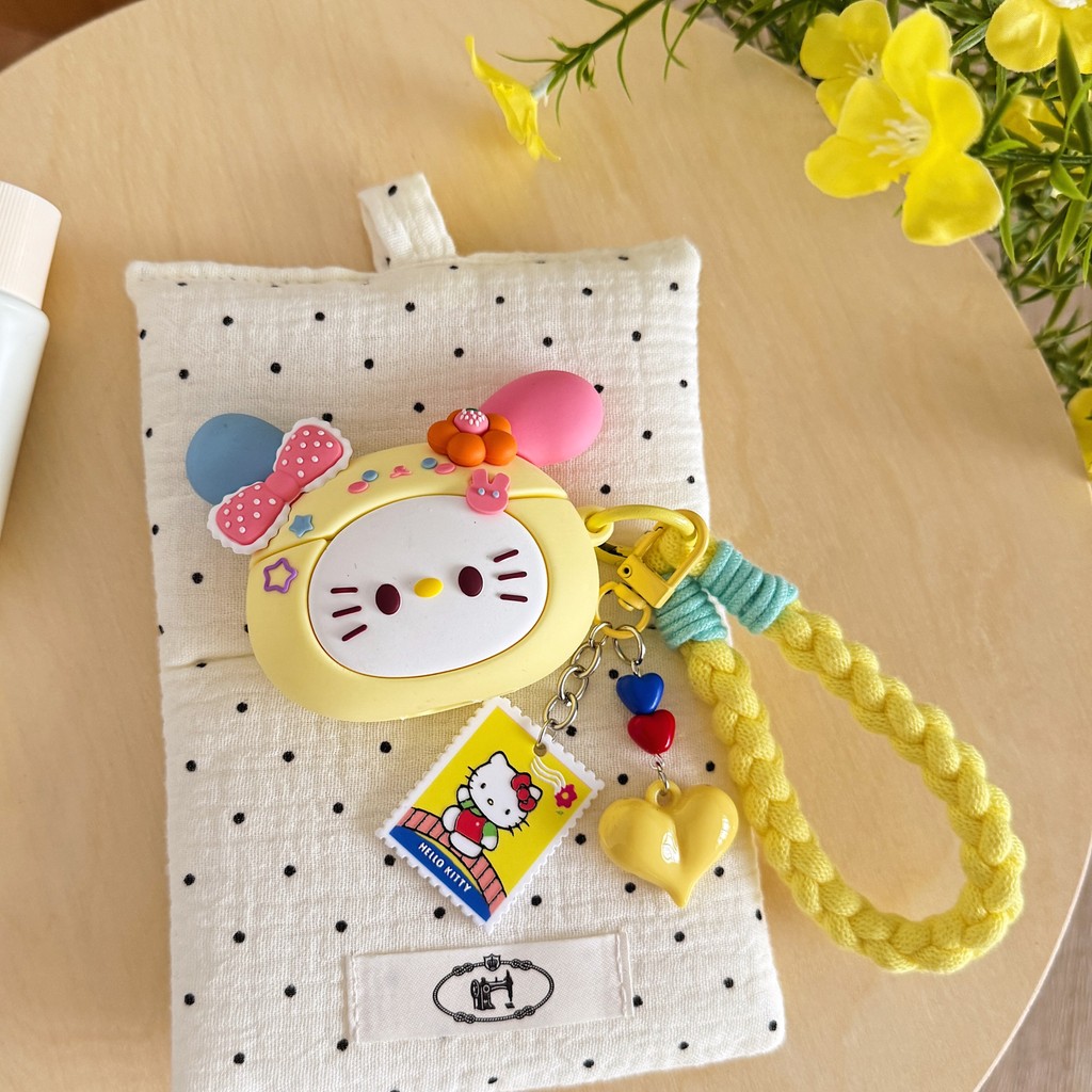 เคสหูฟังการ์ตูนสามมิติน่ารักเหมาะสําหรับ aipod 4th Generation pro2 pro3 Flower Bunny KITTY