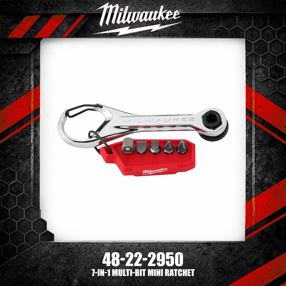 Milwaukee 48-22-2950 7-in-1 Multi-Bit Mini Ratchet ประแจเปลี่ยนหัว