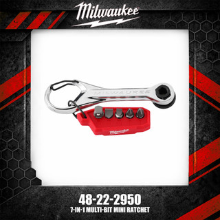 Milwaukee 48-22-2950 7-in-1 Multi-Bit Mini Ratchet ประแจเปลี่ยนหัว