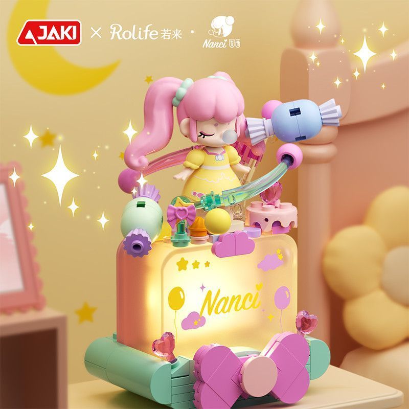 JAKI Jiaqi Co-branded Nanci Voice-Controlled Night Light Building Blocks เดสก์ท็อปตกแต่งของขวัญวันเกิดเด็กผู้หญิง