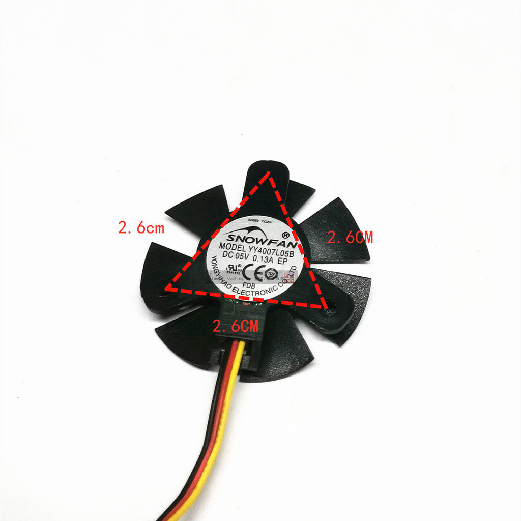 [พัดลมระบายความร้อนคอมพิวเตอร์] Original SNOWFAN YY4007L05B เส้นผ่านศูนย์กลาง 3.7 ซม.ระยะทางรู 2.5 ซ
