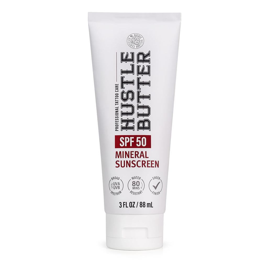 Hustle Butter Tattoo Aftercare Sunscreen - Tattoo Sunscreen Lotion - Fade Protection, SPF 50, Hydrat