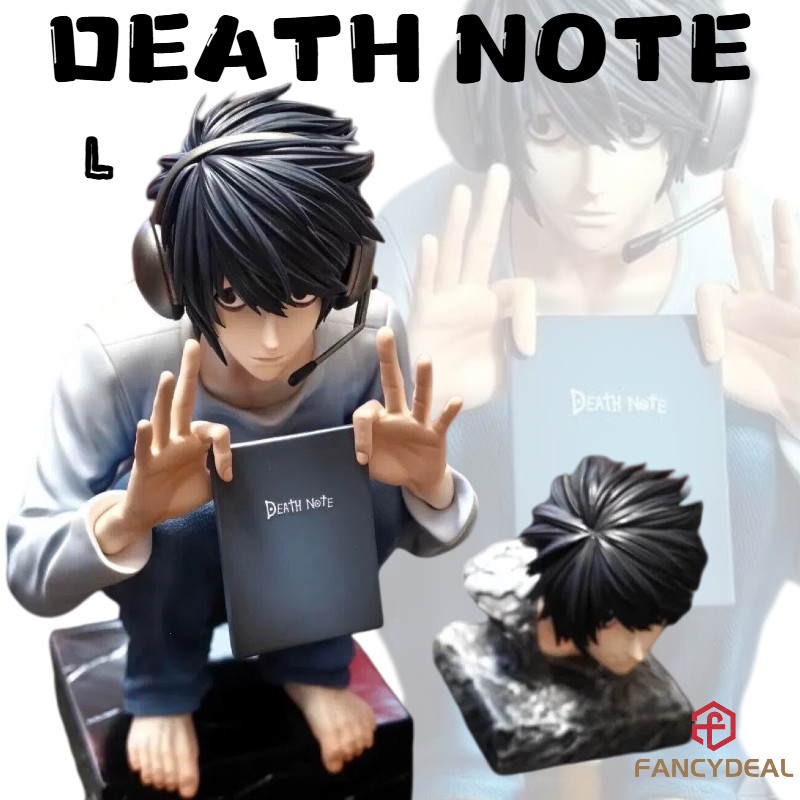 Death Note L GK รูป Cruching Pose 2 หัวเปลี่ยนและมือแชสซีเดสก์ท็อปตกแต่งเครื่องประดับของเล่นสะสม