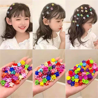 100ชิ้นเด็กที่มีสีสันดอกไม้กิ๊บขนาดเล็กสาวเรียบคลิปขนาดเล็กทารกมินิกิ๊บถักอุปกรณ์ผม