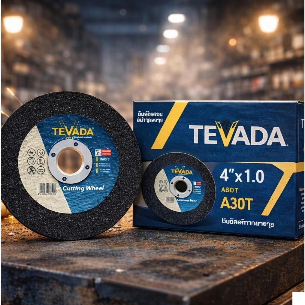 (ส่งด่วนทันที) TEVADA แผ่นตัดเหล็ก  105x2 mm (1-NET,A30T) 4 นิ้ว