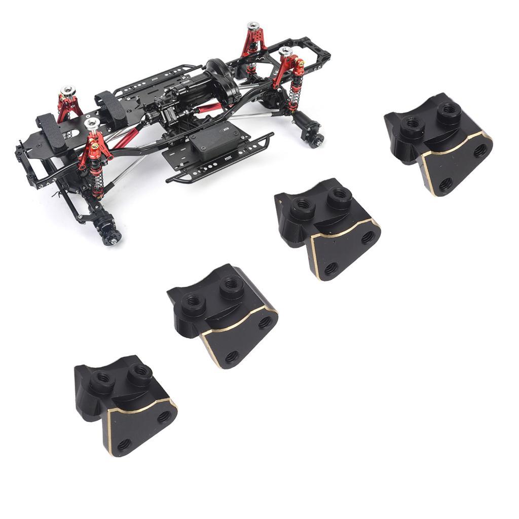 Seashorehouse RC ทองเหลือง Link Rod Mount 4 ชิ้นสีดําเคลือบด้านหน้าด้านหลังเพลาน้ําหนักสําหรับ SCX10