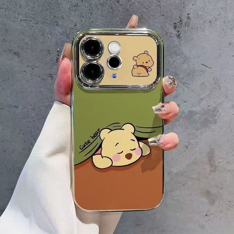 เคส vivo v70 กรณี Winnie the Pooh West Highland Blush สุนัขเคสโทรศัพท์น่ารักการ์ตูนใหม่ฝาครอบป้องกัน Electroplated หน้าต่างขนาดใหญ่ Ultra-Thin