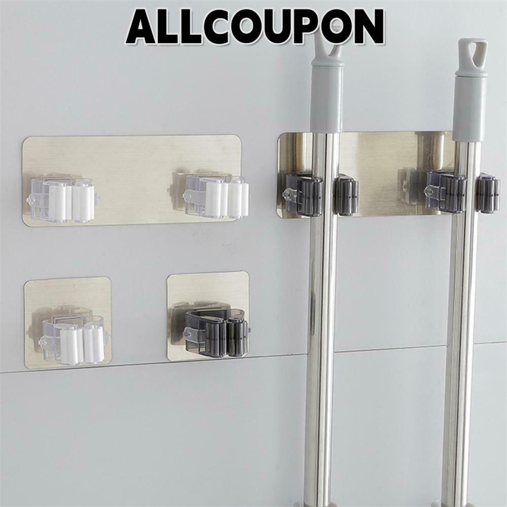 ALLCOUPON ไม้กวาดแขวนอุปกรณ์เสริม Home & Living ติดผนังแขวนติดผนังอุปกรณ์ครัวไม่มีรอยต่อตะขอกาว