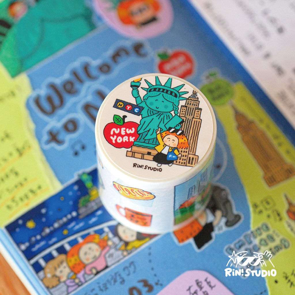 [คอลเลกชั่นจํากัด] [Lin Hammer] Travel Series · New York Die-cut Washi Tape Sticker Handbook Cute Material Postcard