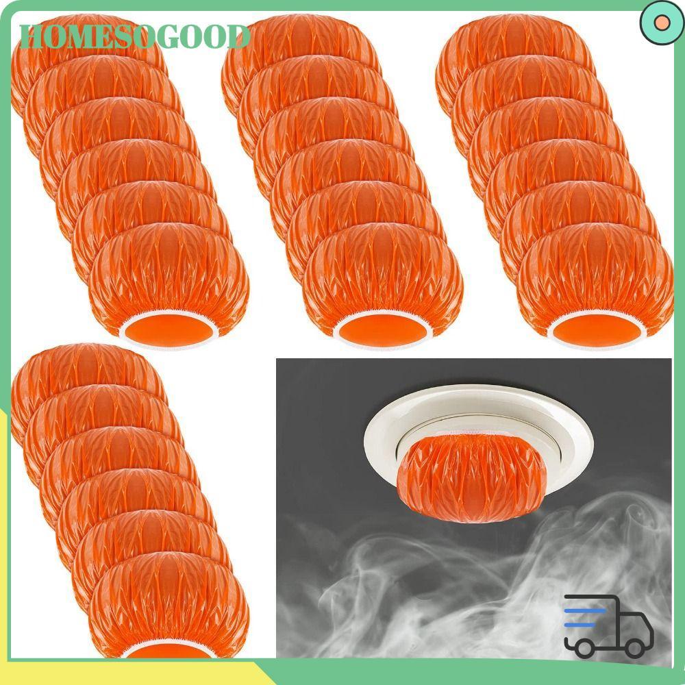 HOMESOGOOD Fire Alarm Dust Cover, Elastic Thicken Smoke Detector, Stop The Alarm สีส้มพลาสติกสี Cove