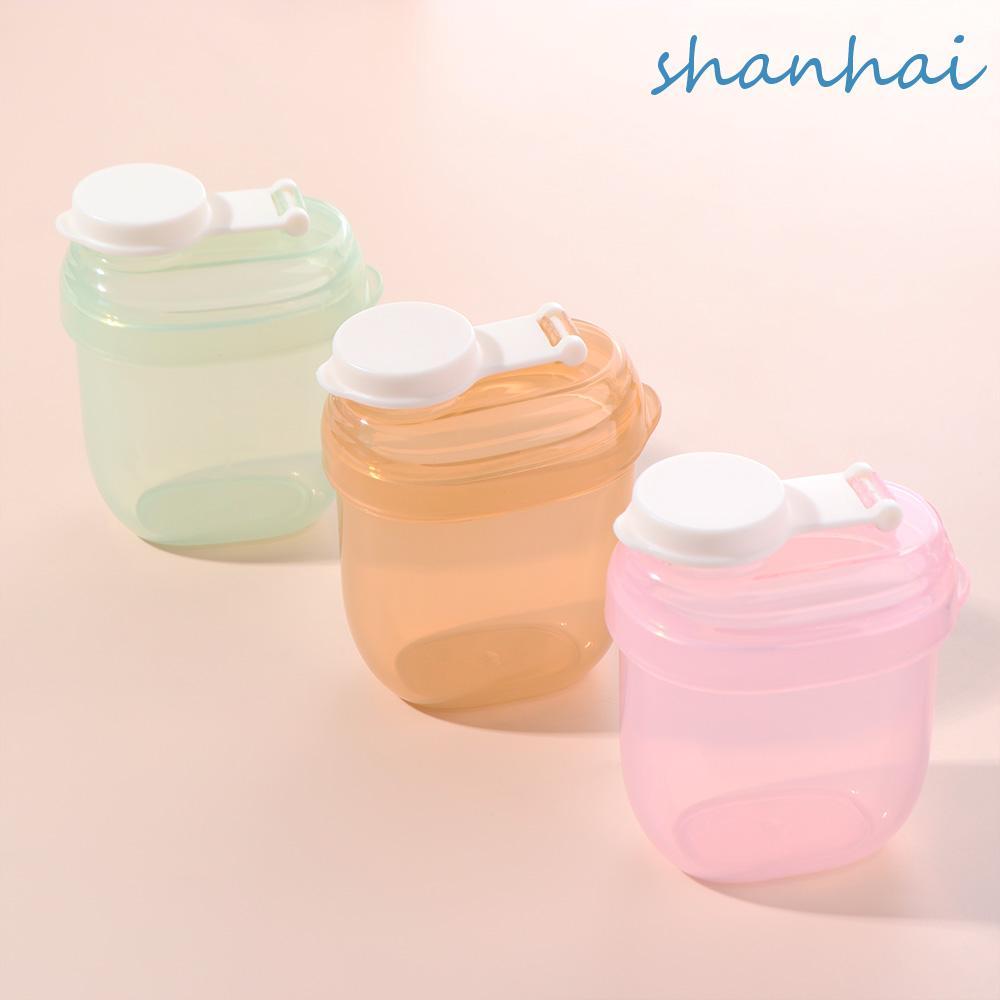 SHANHAI กล่องนมผงเด็ก, นมผงพร้อมช้อนนมผง Toddle ภาชนะขนม, น่ารักกล่องอาหารกลางวันให้อาหารซีล Jar Ess