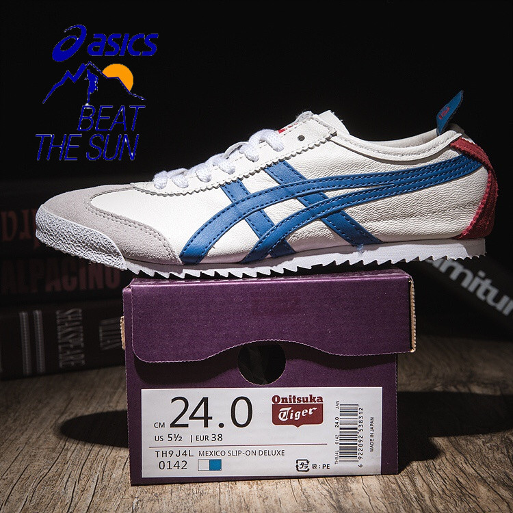 ONITSUKA TIGER Lambskin รองเท้าวิ่งแบบคลาสสิกมือทำ สำหรับทั้งผู้ชายและผู้หญิง โมเดล MSD6S Deluxe TH9