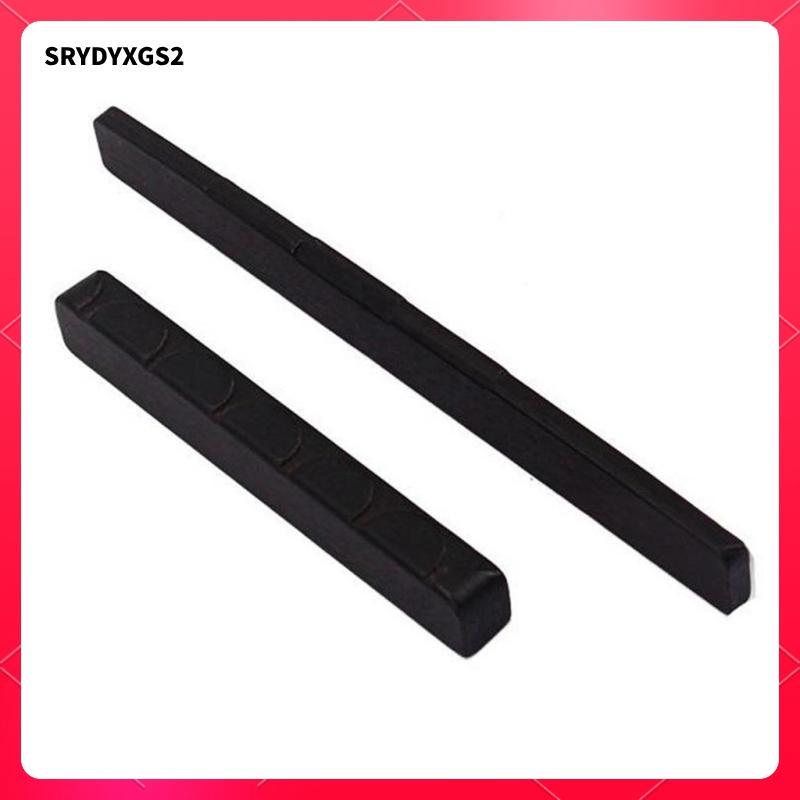 [Srydyxgs2] Ebony Bridge Saddle and Nut Set 6 String Guitar Replacement สําหรับอุปกรณ์กีตาร์คลาสสิก