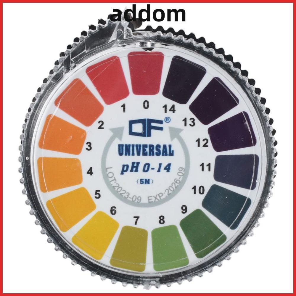 ADDOM 1/2 ม้วน PH Test Paper Strip Roll, 5 M/ม้วน PH 0-14 Test Paper, ทนทาน PH Test Meter น้ําลายน้ํ
