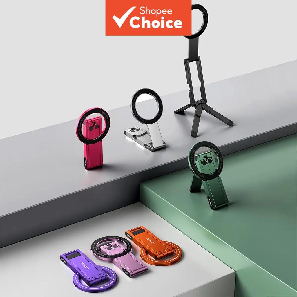 ขาตั้งโทรศัพท์แม่เหล็กสําหรับ iPhone – ขาตั้งกล้องแบบมินิพับได้ทําจากอะลูมิเนียม | ขาตั้งโทรศัพท์มือถือแบบกระเป๋าพร้อมตัวยึดแบบแม่เหล็กติดตั้งรวดเร็ว | ขาตั้งโทรศัพท์แม่เหล็กแบบขาตั้งกล้อง รองรับ 16 รุ่น